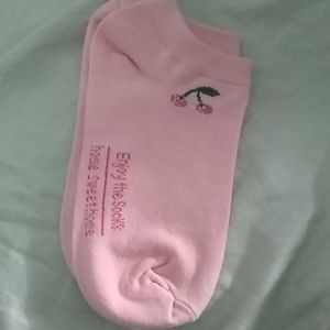 Pink cherry socks